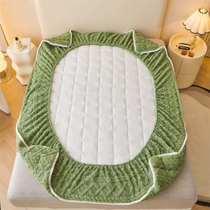 Yatella® Kadife Örgü Desenli Lastikli Yatak Örtüsü