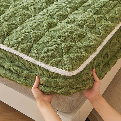 Yatella® Kadife Örgü Desenli Lastikli Yatak Örtüsü