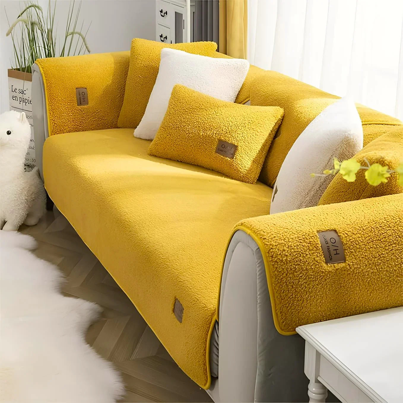 Teddy Kaymaz Tabanlı Koltuk Örtüsü Seti