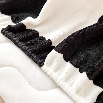 Yatella® Kadife Kare Desenli Lastikli Yatak Örtüsü